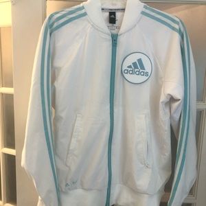 Adidas white zip down size S